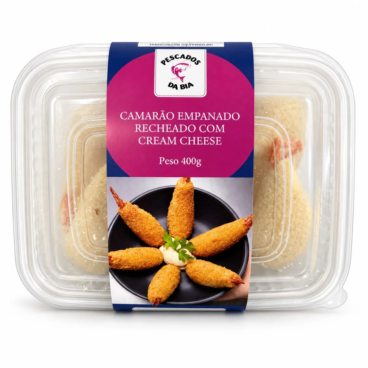 Camarão Recheado com Cream Cheese